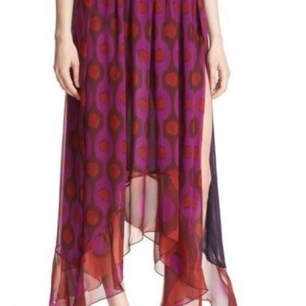 Diane Von Furstenberg Asymmetrical Silk Geometric Print Skirt